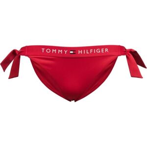 Tommy Hilfiger TH ORIGINAL-SIDE TIE CHEEKY BIKINI Dámsky spodný diel plaviek, červená, veľkosť XS