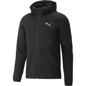 Puma EVOSTRIPE FULL-ZIP HOODIE DK Pánska športová mikina, čierna, veľkosť S