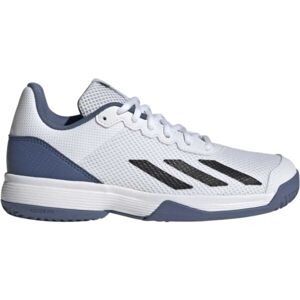 adidas COURTFLASH K Detská tenisová obuv, biela, veľkosť 3.5