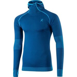 Klimatex AJAX Pánske seamless tričko s dlhým rukávom a kapucňou, tmavo modrá, veľkosť S/M