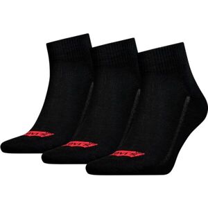 Levi's MID CUT BATWING LOGO 3P Unisexové ponožky, čierna, veľkosť 35/38