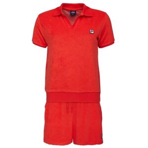 Fila SET POLO AND SHORT PANTS IN SPONGE TERRY Dámske pyžamo, červená, veľkosť