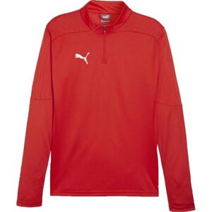 Puma TEAMFINAL TRAINING 1/4 ZIP Pánske futbalové tričko, červená, veľkosť