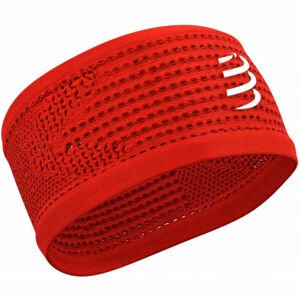 Compressport HEADBAND ON/OFF Bežecká športová čelenka, červená, veľkosť UNI