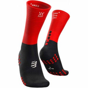 Compressport MID COMPRESSION SOCKS Vysoké  bežecké ponožky, červená, veľkosť T2