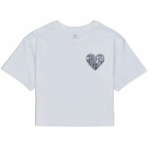 Converse WOMENS  LEFT CHEST HEART CROPPED TEE Dámske crop tričko, biela, veľkosť L