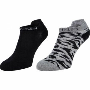 Calvin Klein WOMEN LINER 2P LEOPARD BACK TAB Dámske ponožky, čierna, veľkosť UNI