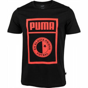 Puma SLAVIA PRAGUE GRAPHIC TEE Pánske tričko, čierna, veľkosť XS