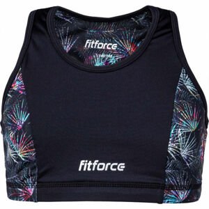 Fitforce SNOOTY Dievčenská fitness podprsenka, čierna, veľkosť 116-122