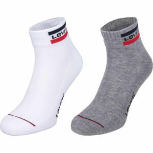 Levi's MID CUT SPRTWR LOGO 2P Ponožky, biela, veľkosť 35-38