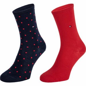 Tommy Hilfiger WOMEN SOCK DOT 2P Dámske ponožky, červená, veľkosť 35-38