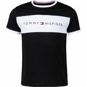 Tommy Hilfiger CN SS TEE LOGO FLAG Pánske tričko, čierna, veľkosť