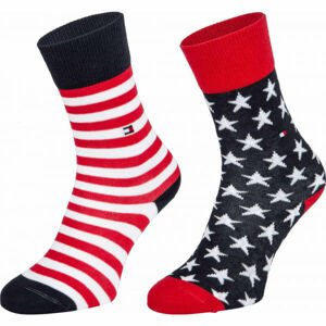 Tommy Hilfiger KIDS SOCK 2P STARS AND STRIPES Detské ponožky, tmavo modrá, veľkosť 39 - 42