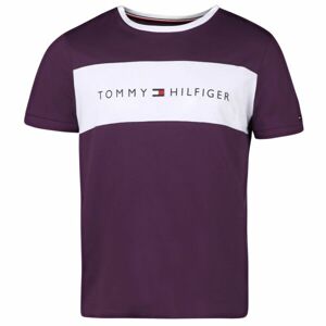 Tommy Hilfiger CN SS TEE LOGO FLAG Pánske tričko, fialová, veľkosť S