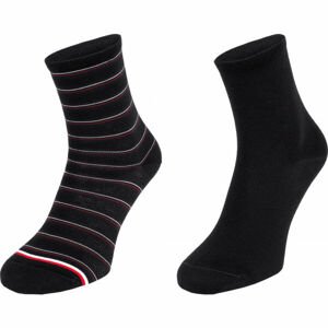 Tommy Hilfiger WOMEN SHORT SOCK 2P PREPPY Dámske ponožky, čierna, veľkosť 35-38