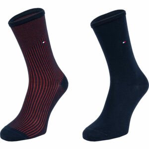 Tommy Hilfiger WOMEN SEASONAL TENCEL SOCK 2P RIB Dámske ponožky, tmavo modrá, veľkosť 35-38