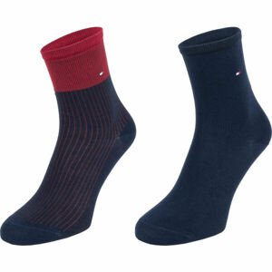 Tommy Hilfiger WOMEN 2P TENCEL SHORT SOCK COLORBLOCK Dámske ponožky, tmavo modrá, veľkosť 35-38
