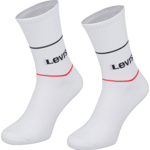 Levi's MID CUT SPRTWR LOGO 2P Ponožky, biela, veľkosť 35-38