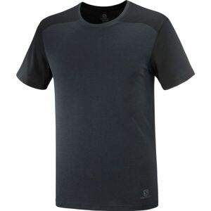 Salomon ESSENTIAL COLORBLOC Pánske tričko, čierna, veľkosť XXL