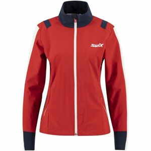 Swix INFINITY Dámska klasická nadčasová bunda na bežecké lyžovanie, červená, veľkosť