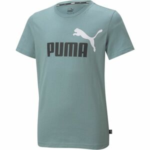 Puma ESS + 2 COL LOGO TEE Chlapčenské tričko, modrá, veľkosť 128