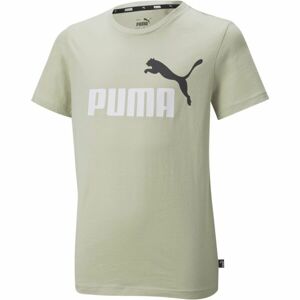 Puma ESS + 2 COL LOGO TEE Chlapčenské tričko, khaki, veľkosť