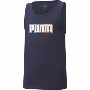 Puma ALPHA SLEEVELESS TEE Detské  športové tričko, tmavo modrá, veľkosť 128