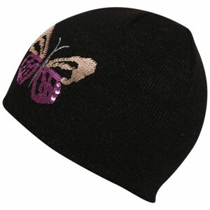 Lewro ROSIE Dievčenská pletená čiapka, čierna, veľkosť 8-11