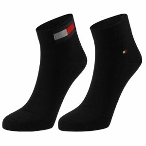 Tommy Hilfiger MEN QUARTER 2P FLAG Pánske ponožky, čierna, veľkosť
