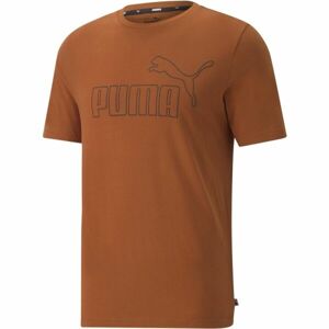 Puma ESS ELEVATED TEE Pánske tričko, hnedá, veľkosť M