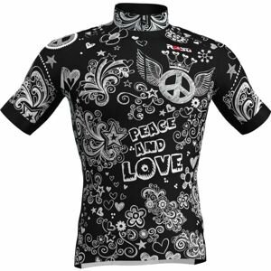 Rosti PEACE AND LOVE Pánsky cyklistický dres, čierna, veľkosť XXXL