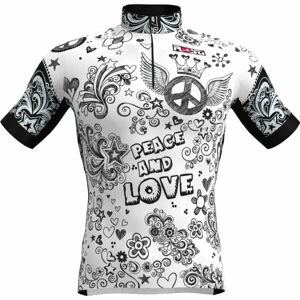 Rosti PEACE AND LOVE Pánsky cyklistický dres, biela, veľkosť XXXL