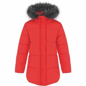 Loap TOMKA Dievčenský zimný kabát, červená, veľkosť 112-116
