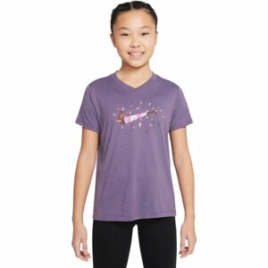 Nike NK DF TEE VNECK LGD ESSNTL+ Dievčenské tričko, fialová, veľkosť L