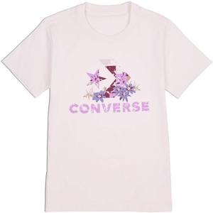 Converse STAR CHEVRON ABSTRACT FLOWERS TEE Dámske tričko, ružová, veľkosť S
