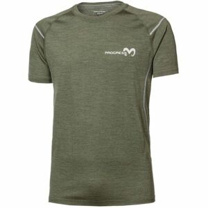 PROGRESS MW NKR Pánske Merino tričko s krátkym rukávom, tmavo zelená, veľkosť