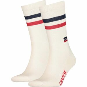 Levi's® REG CUT RETRO SPORT STRIPES 2P Unisex ponožky, biela, veľkosť