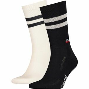 Levi's REG CUT RETRO SPORT STRIPES 2P Unisex ponožky, čierna, veľkosť 39 - 42