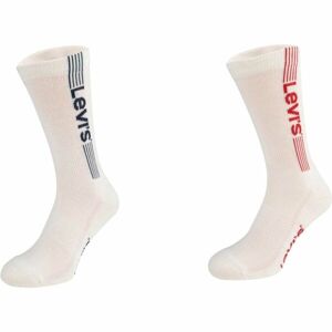 Levi's REG CUT SPORT LOGO 2P Unisex ponožky, biela, veľkosť 35-38