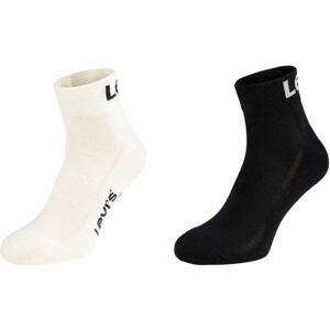 Levi's MID CUT SPORT LOGO 2P Unisex ponožky, čierna, veľkosť 35-38