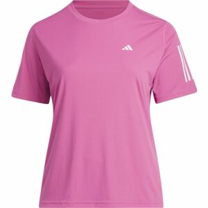 adidas OWN THE RUN TEE Dámske bežecké tričko v plus size, ružová, veľkosť 2x
