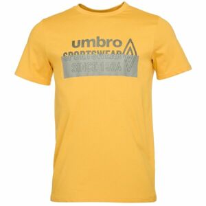 Umbro LINEAR BOX LOGO GRAPHIC TEE Pánske tričko, žltá, veľkosť XL