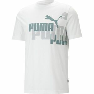 Puma ESS+LOGO POWER TEE Pánske tričko, biela, veľkosť XL