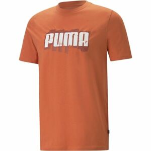 Puma GRAPHICS PUMA WORDING TEE Pánske tričko, oranžová, veľkosť L