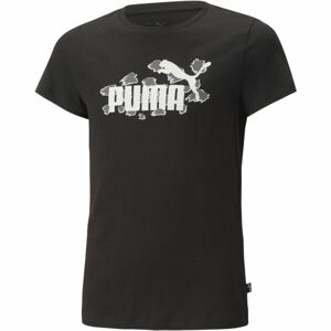 Puma ESS+ANIMAL TEE G Dievčenské tričko, čierna, veľkosť 140