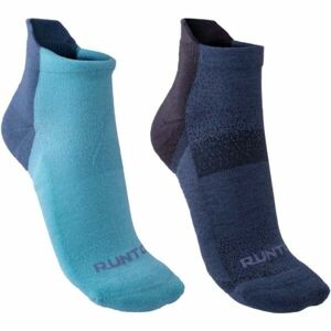 Runto RUN SOCKS  2P 2 páry športových ponožiek s antibakteriálnou úpravou, modrá, veľkosť 43 - 46