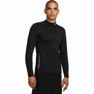 Nike TOP WARM LS MOCK Pánske športové tričko, čierna, veľkosť XL