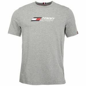 Tommy Hilfiger ESSENTIALS BIG LOGO S/S TEE Pánske tričko, sivá, veľkosť M