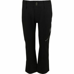 ALPINE PRO HUNILO Detské softshellové nohavice, čierna, veľkosť 140-146