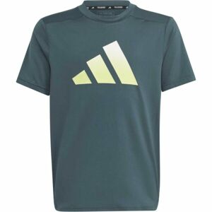 adidas TI TEE Chlapčenské športové tričko, tmavo sivá, veľkosť 164